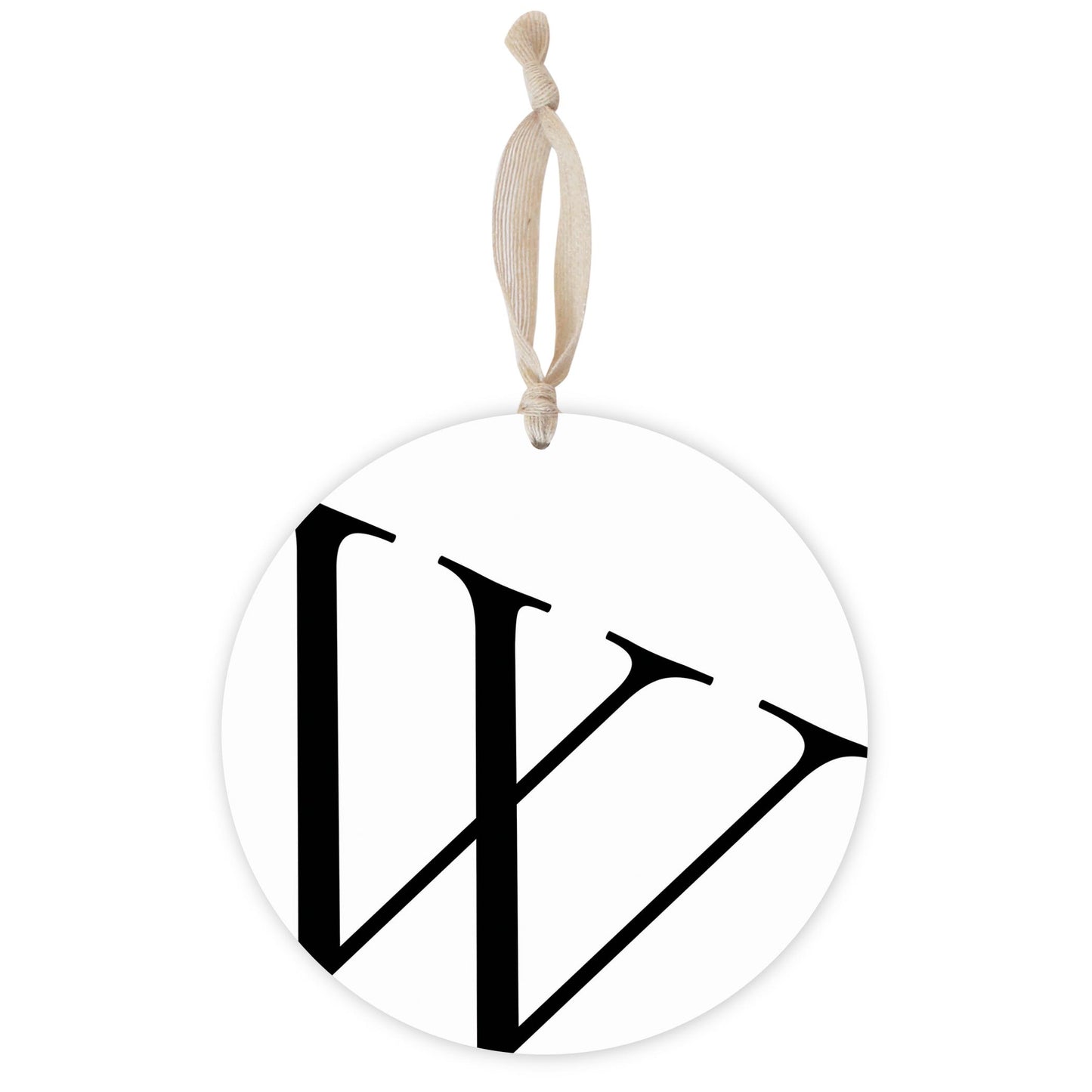 Minimalist Monogram W | Wood Ornament | Eaches | Min 1