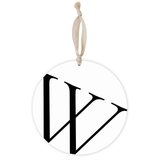 Minimalist Monogram W | Wood Ornament | Eaches | Min 1