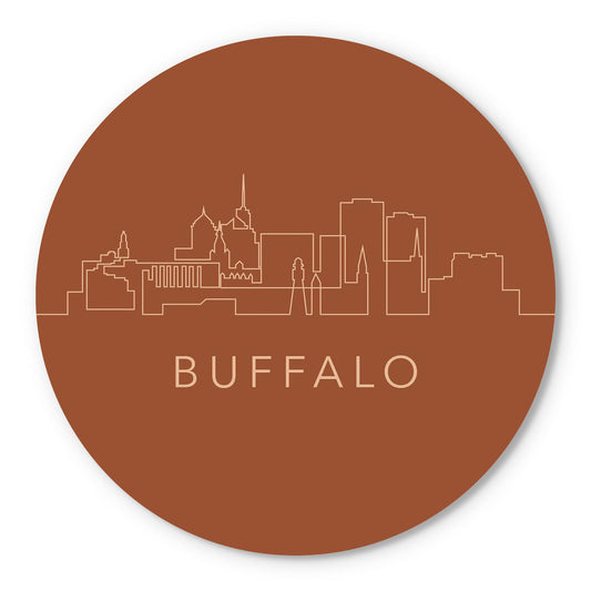 Modern Minimalist New York Buffalo Skyline | Wood Sign | Eaches | Min 1