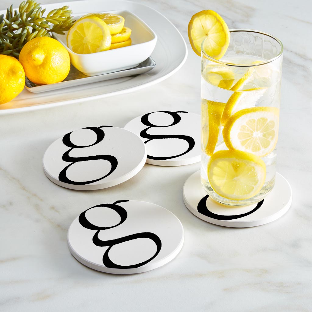 Minimalist Monogram G Circle | Absorbent Coasters | Set of 4 | Min 2