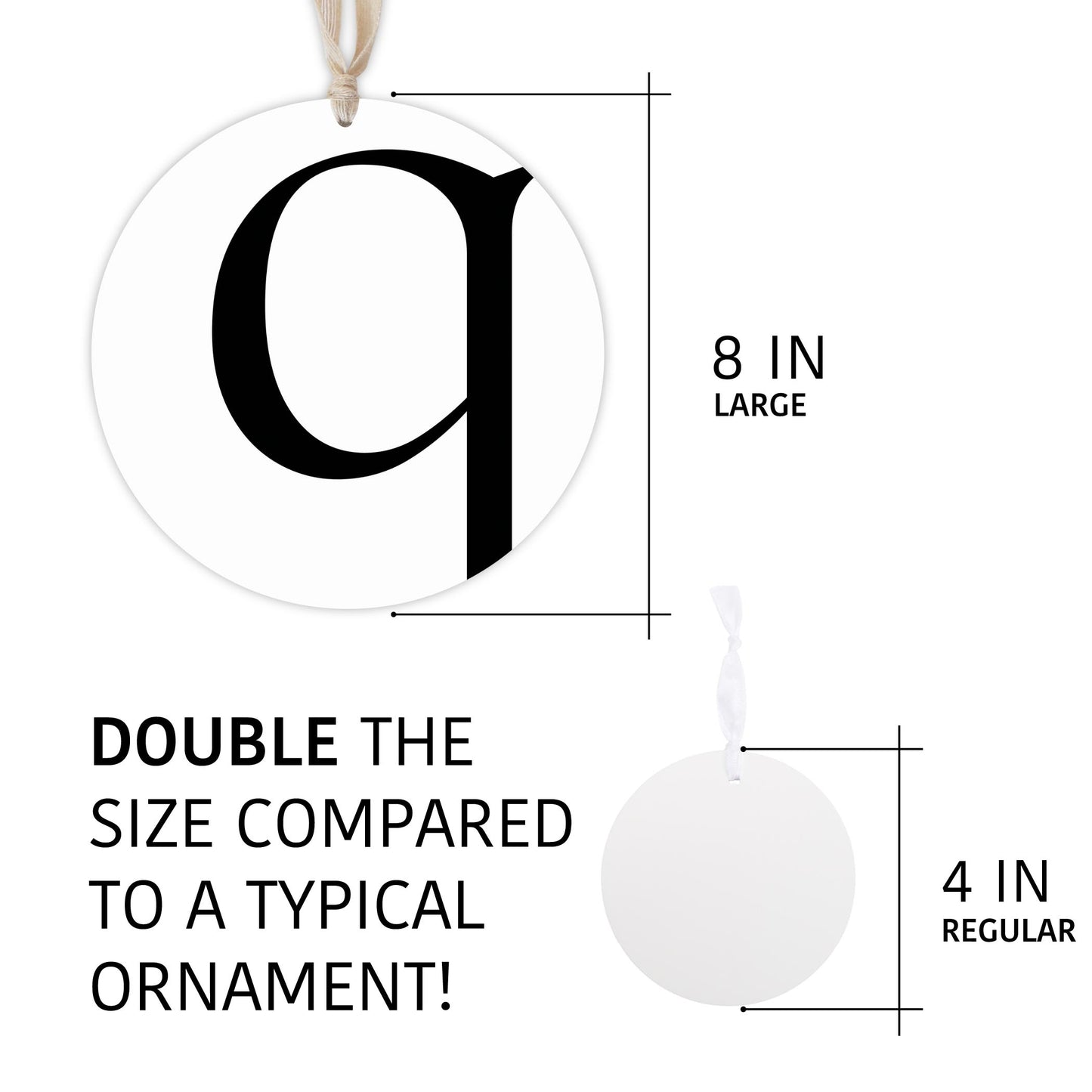 Minimalist Monogram Q| Wood Ornament | Eaches | Min 1