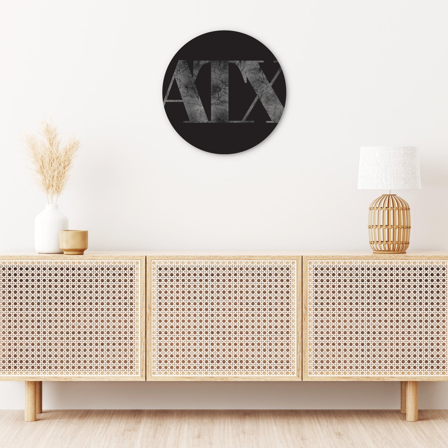 Minimalistic B&W Texas Austin Black Initials | Wood Sign | Eaches | Min 1