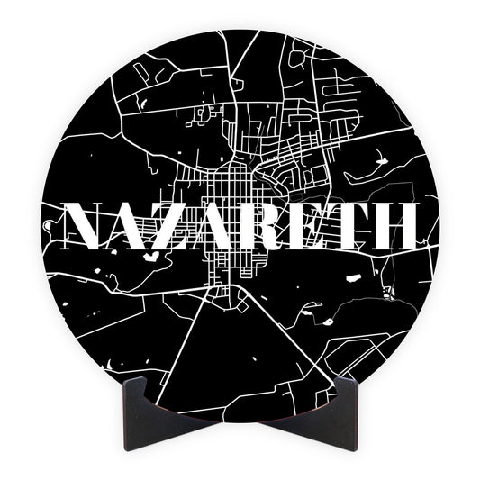 Minimalistic B&W Pennsylvania Nazareth Map | Wood Sign | Eaches | Min 1