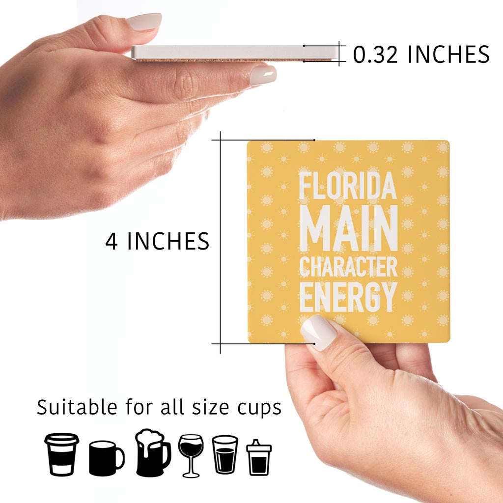 Florida Main Character Energy | Absorbent Coasters | Set of 4 | Min 2