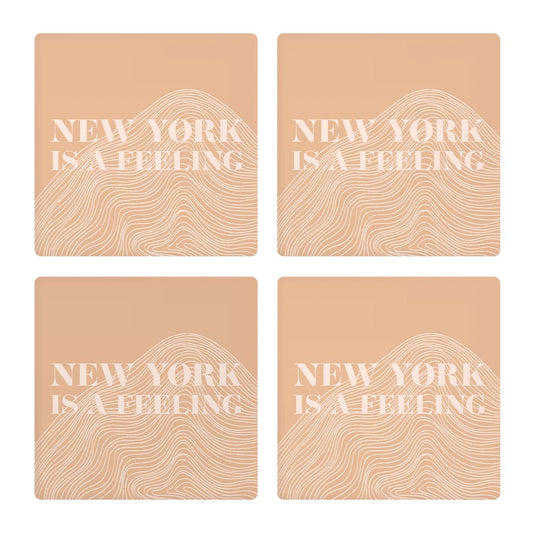 Modern Minimalist New York Is A Feeling | Absorbent Coasters | Set of 4 | Min 2