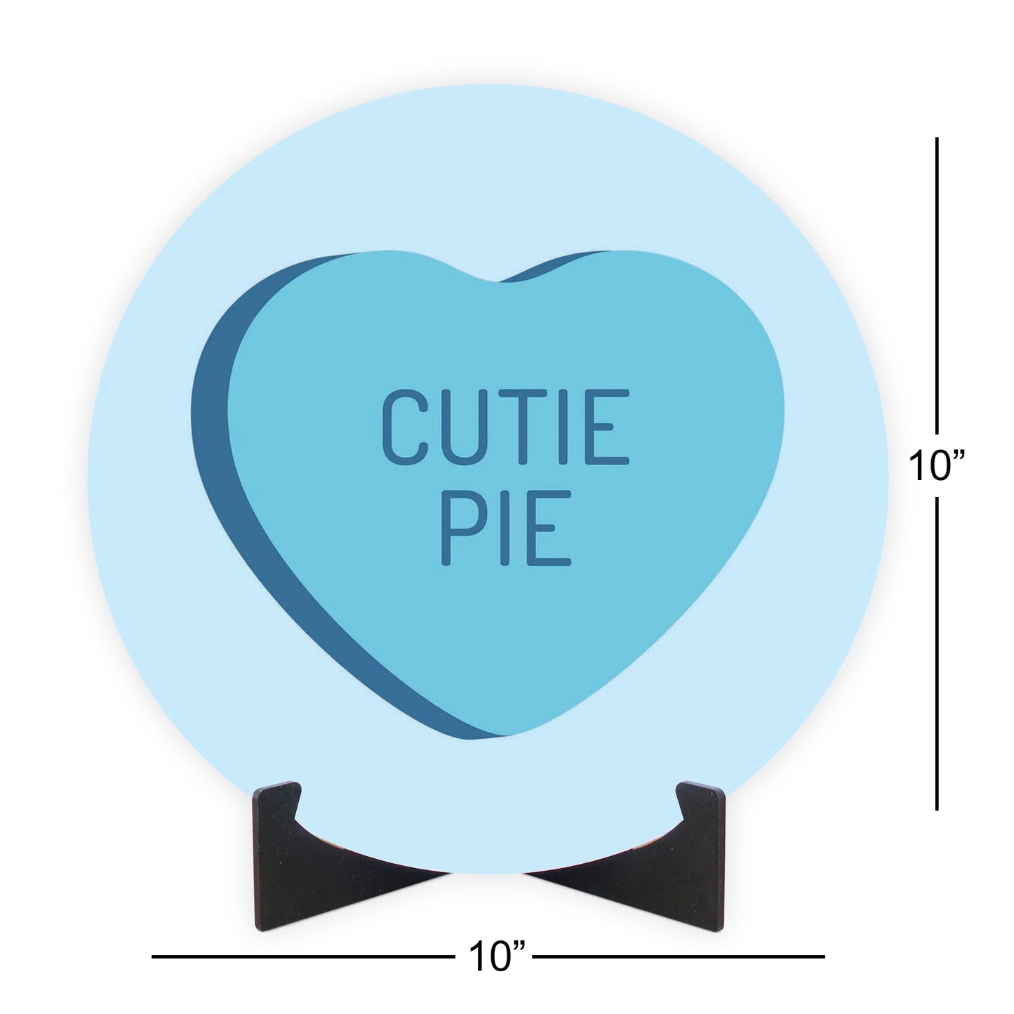 Message Hearts Cutie Pie | Wood Sign | Eaches | Min 1