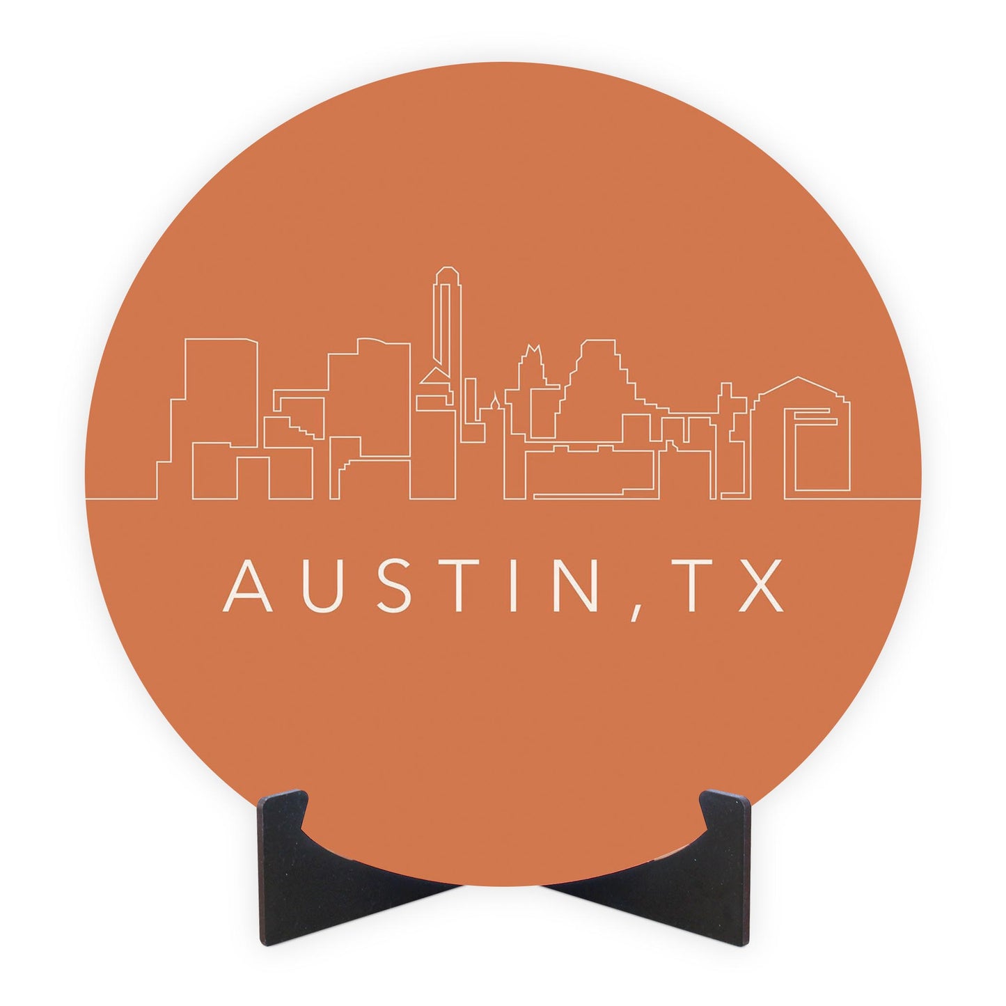 Modern Minimalist Texas Austin Skyline | Wood Sign | Eaches | Min 1