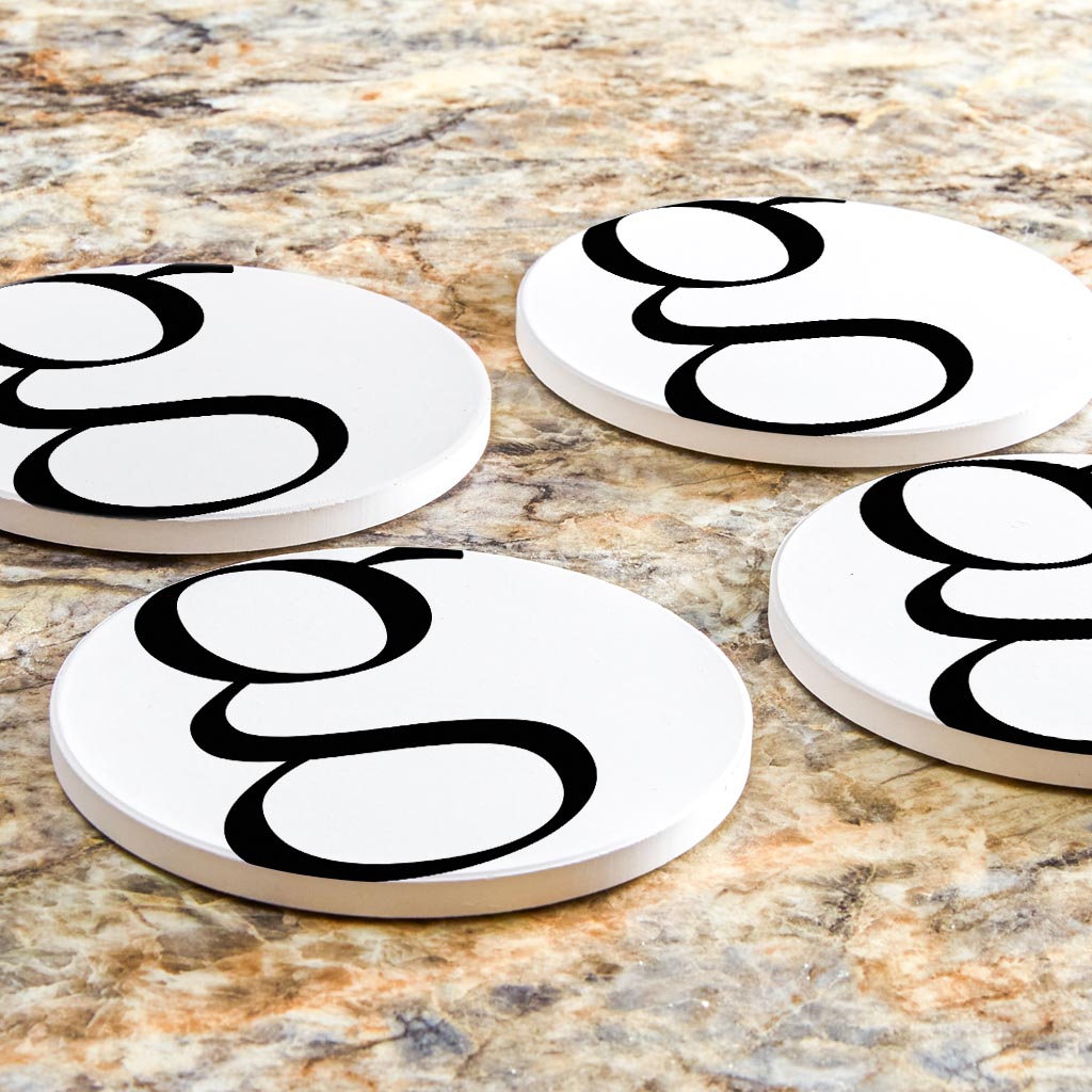 Minimalist Monogram G Circle | Absorbent Coasters | Set of 4 | Min 2