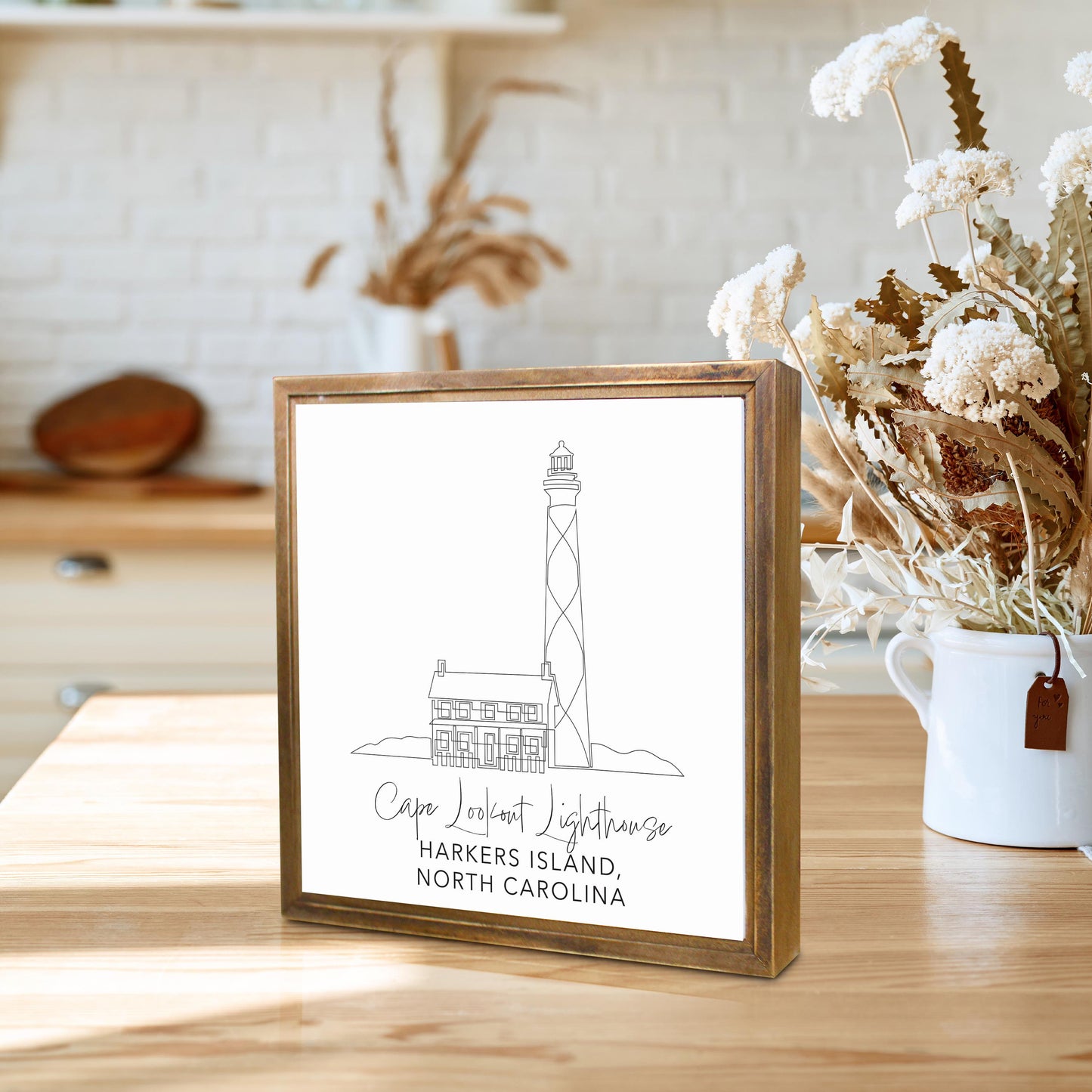 Cape Lookout Lighthouse | Wood Sign | Eaches | Min 1