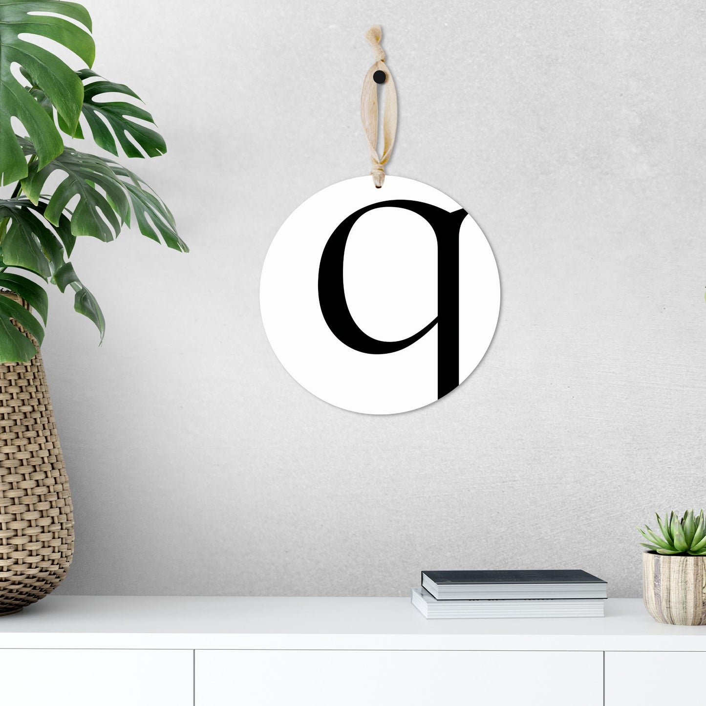 Minimalist Monogram Q| Wood Ornament | Eaches | Min 1