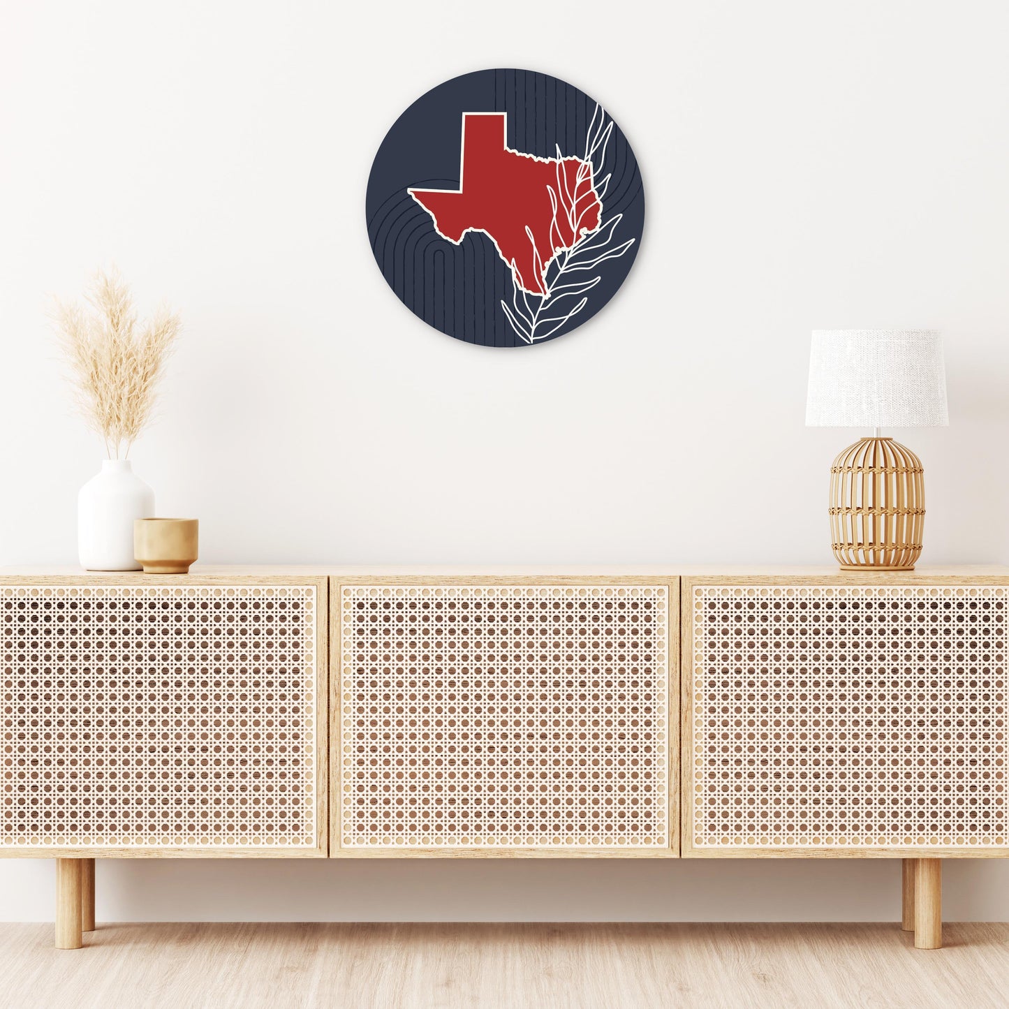 Modern Minimalist Texas Colors Shape Leaf | Wood Sign | Eaches | Min 1