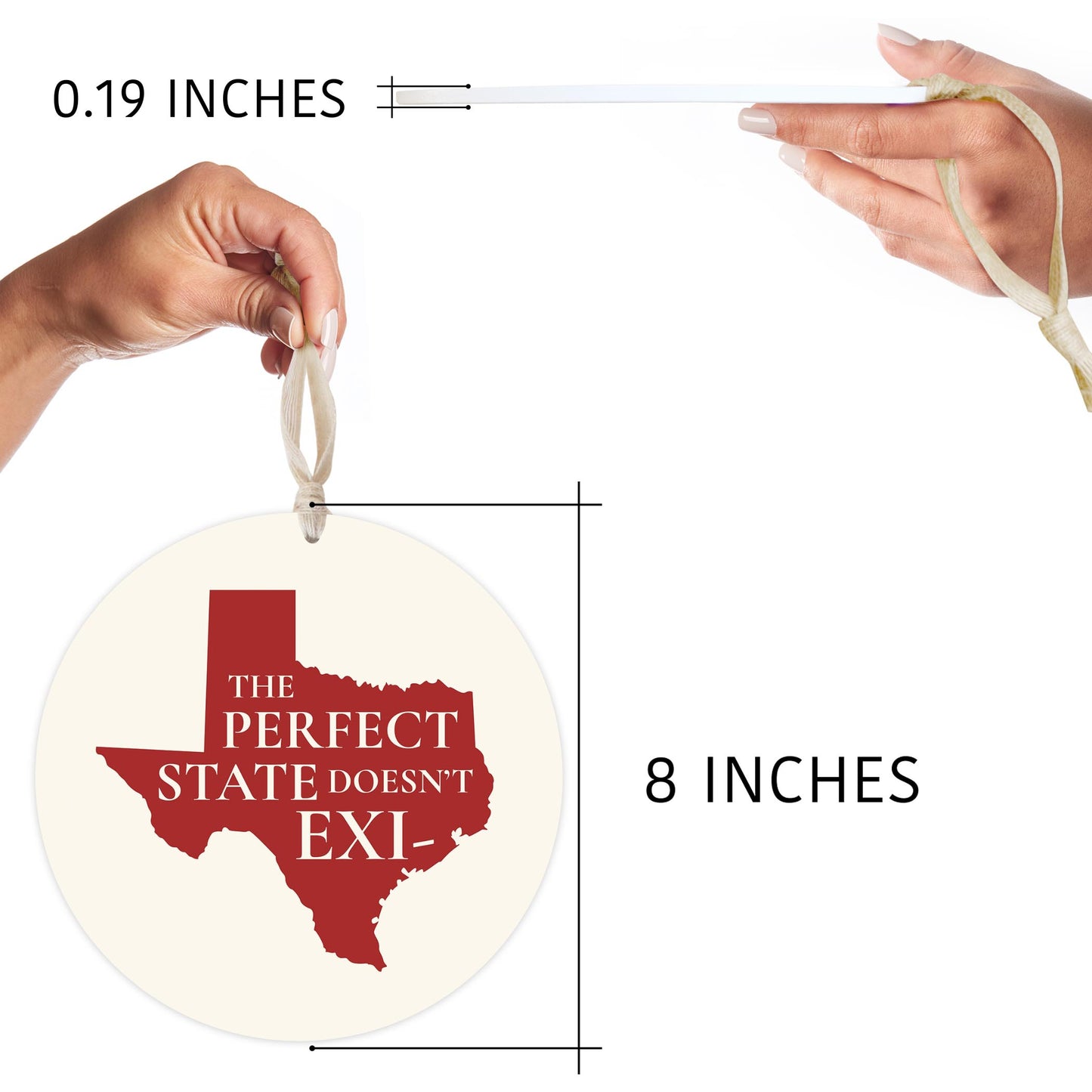 Modern Minimalist Texas Colors Perfect State | Wood Ornament | Eaches | Min 1