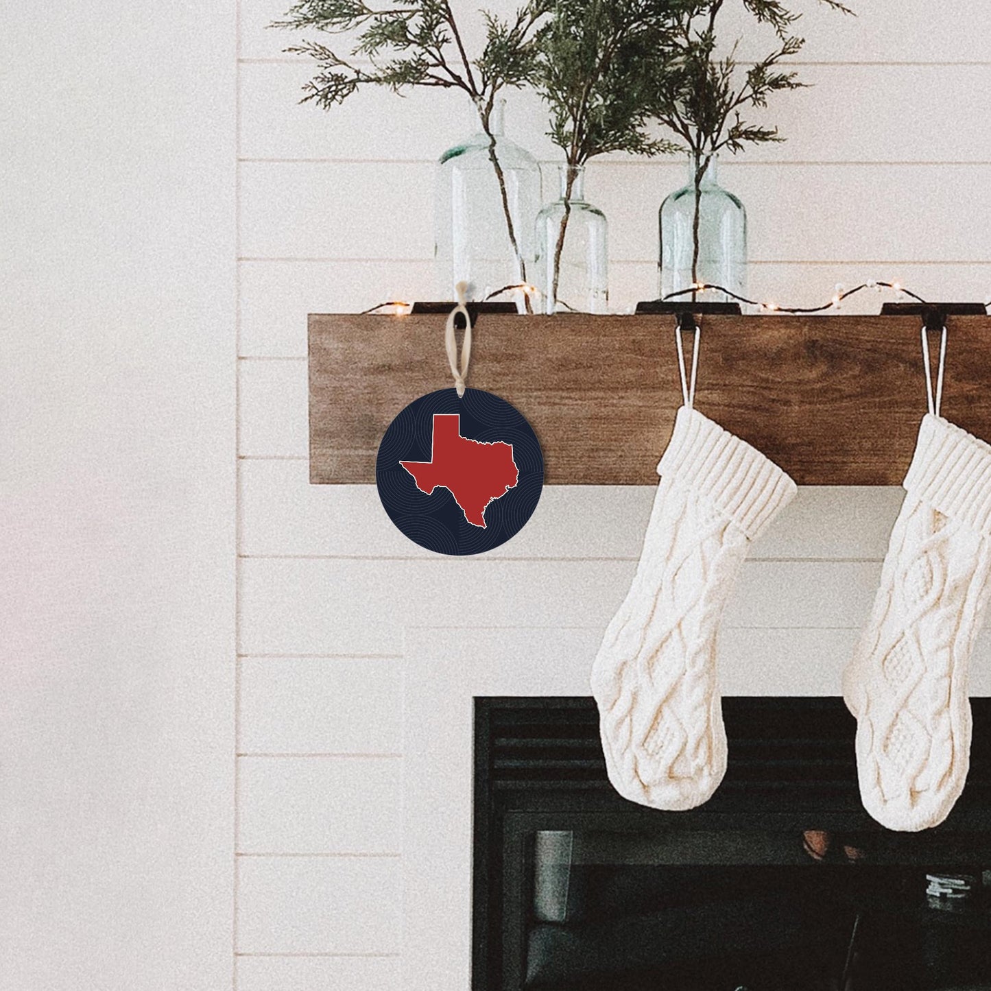 Modern Minimalist Texas Colors Shape | Wood Ornament | Eaches | Min 1