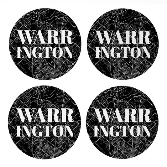 Minimalistic B&W Pennsylvania Warrington Map | Absorbent Coasters | Set of 4 | Min 2