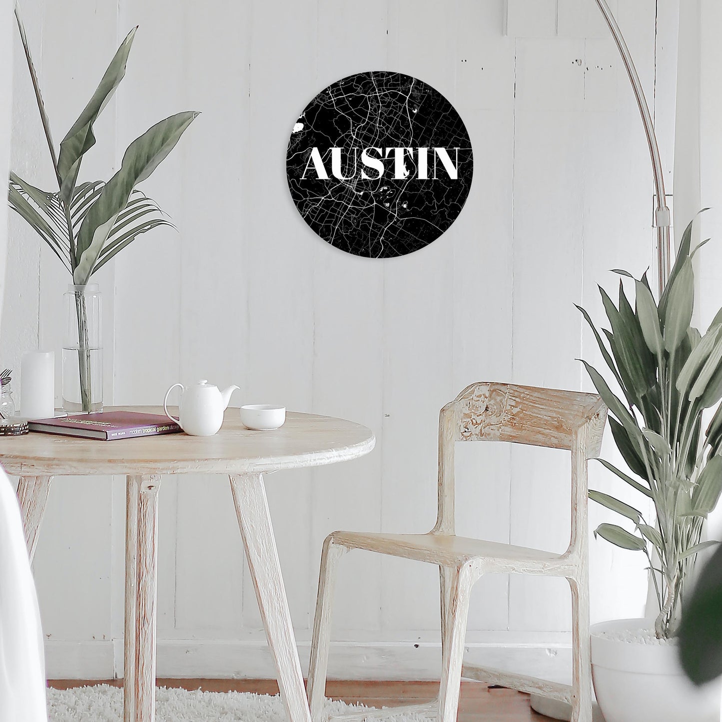 Minimalistic B&W Texas Austin Map | Wood Sign | Eaches | Min 1