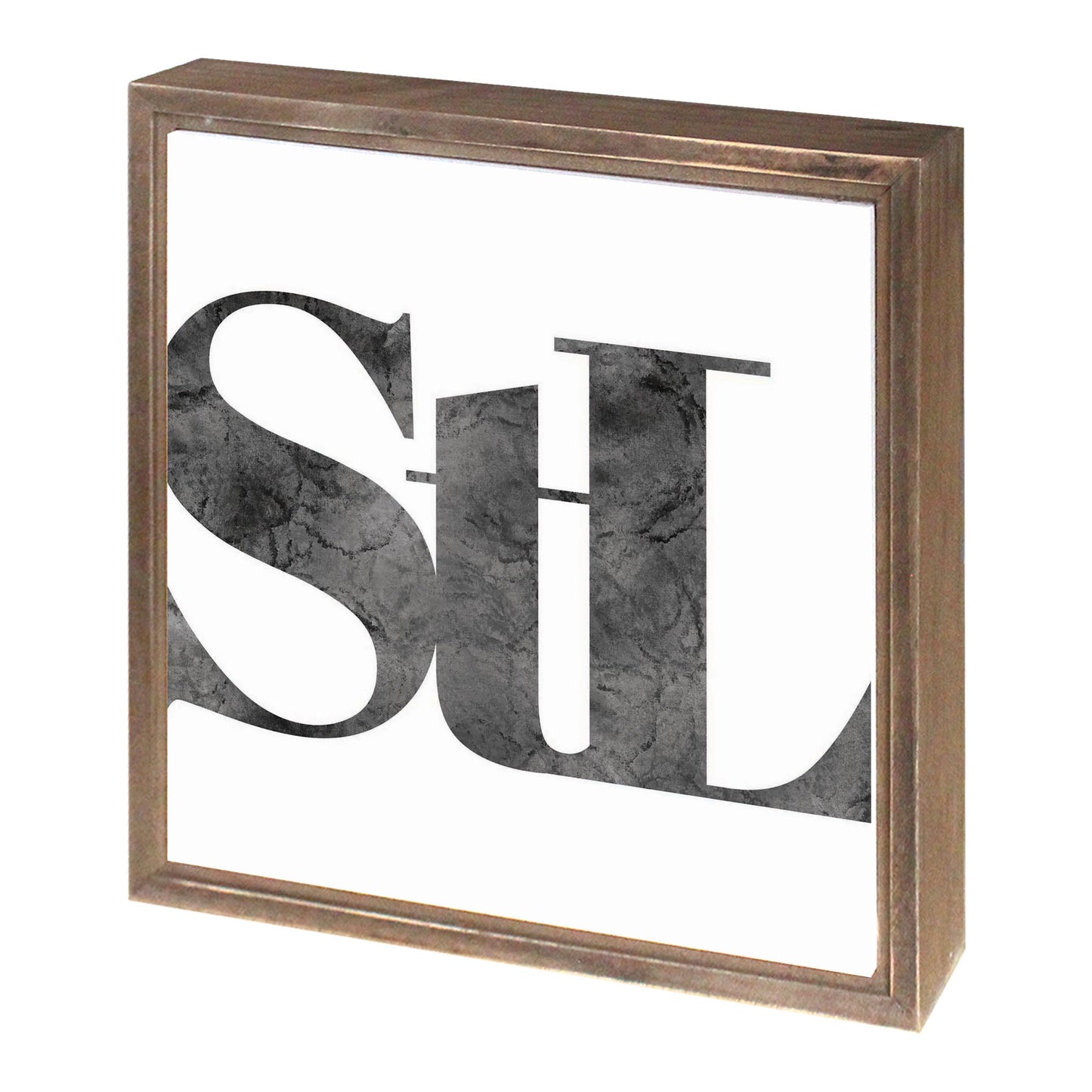 Minimalist B&W Missouri St Louis White Initials | Wood Sign | Eaches | Min 1