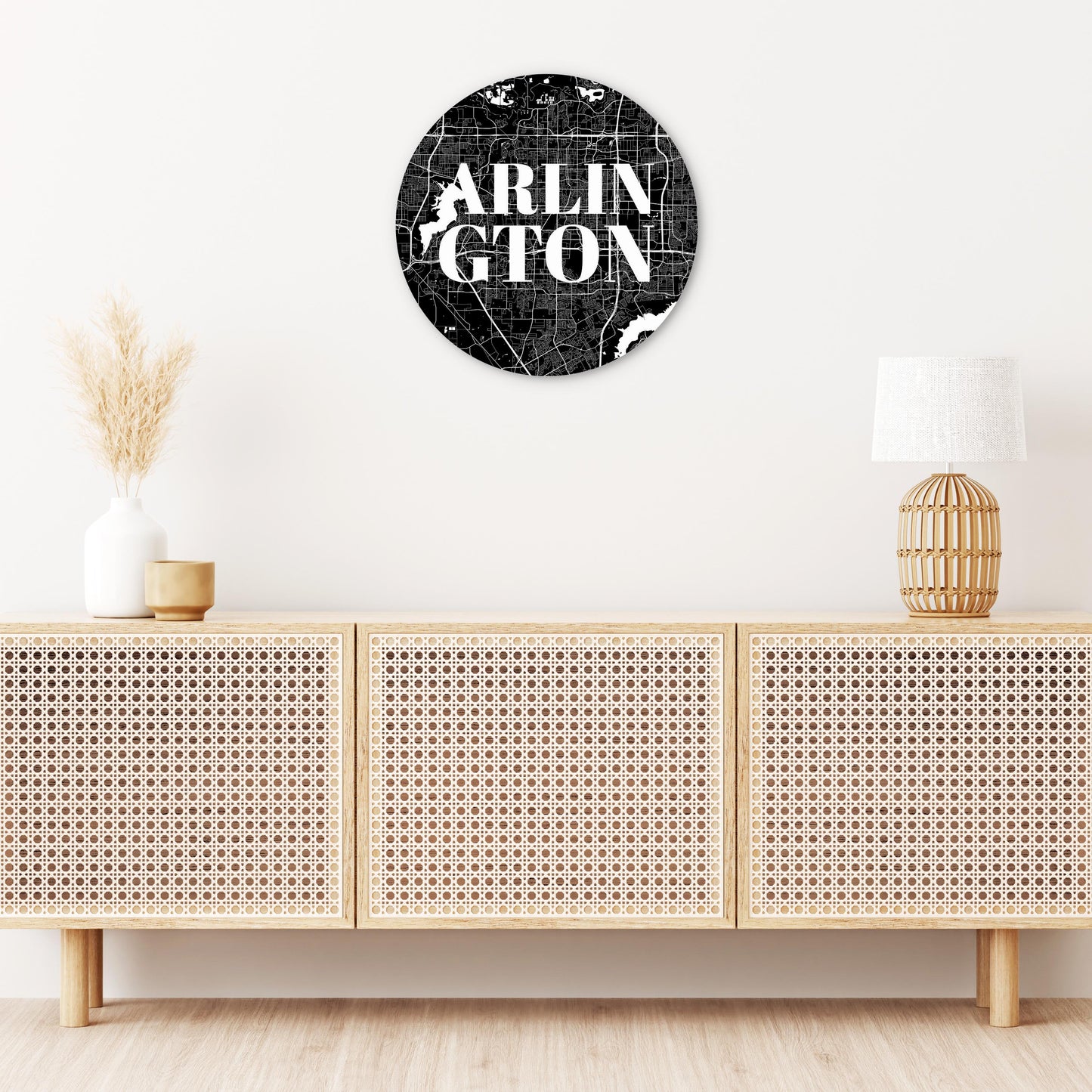 Minimalistic B&W Texas Arlington Map | Wood Sign | Eaches | Min 1