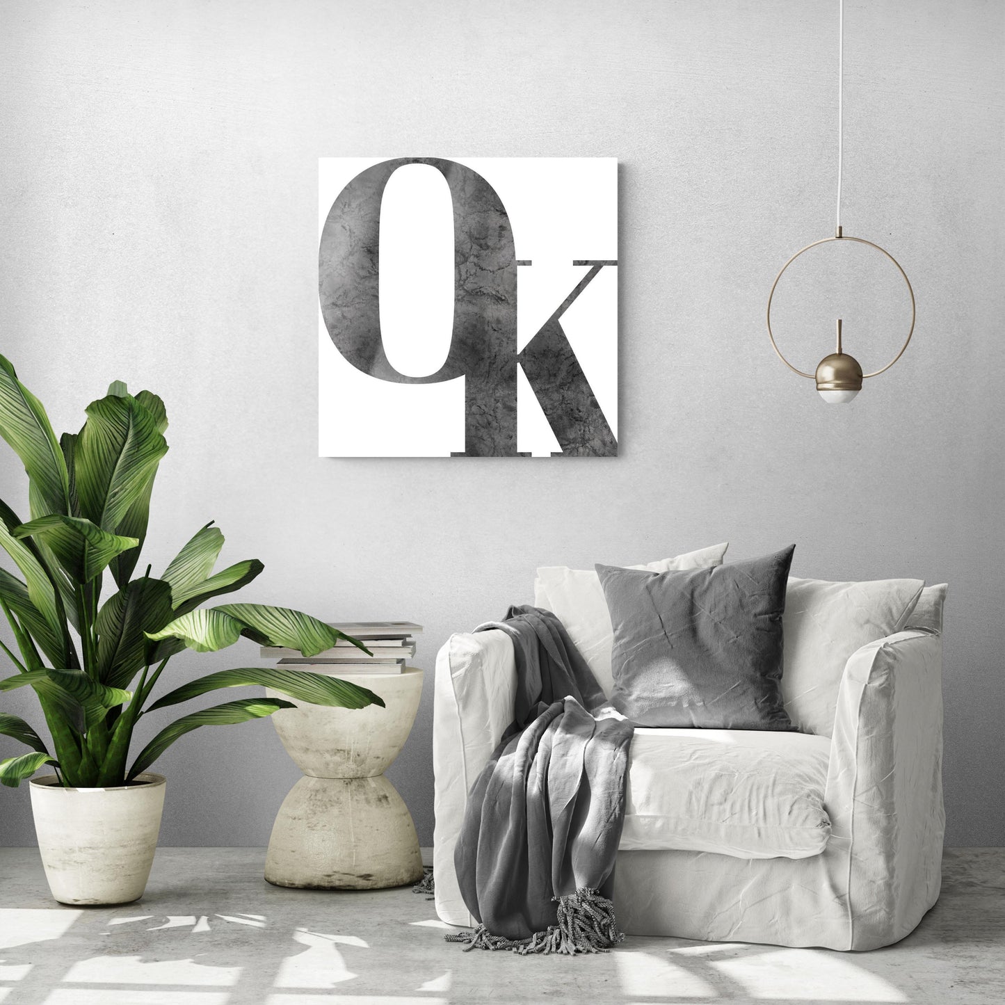 Modern White Oklahoma Initials | Hi-Def Glass Art | Eaches | Min 1