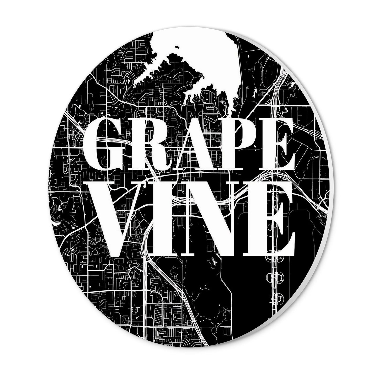 Minimalistic B&W Texas Grapevine Map | Wood Sign | Eaches | Min 1