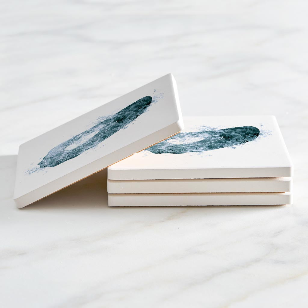 Blue White Water Color Oyster| Absorbent Coasters | Set of 4 | Min 2