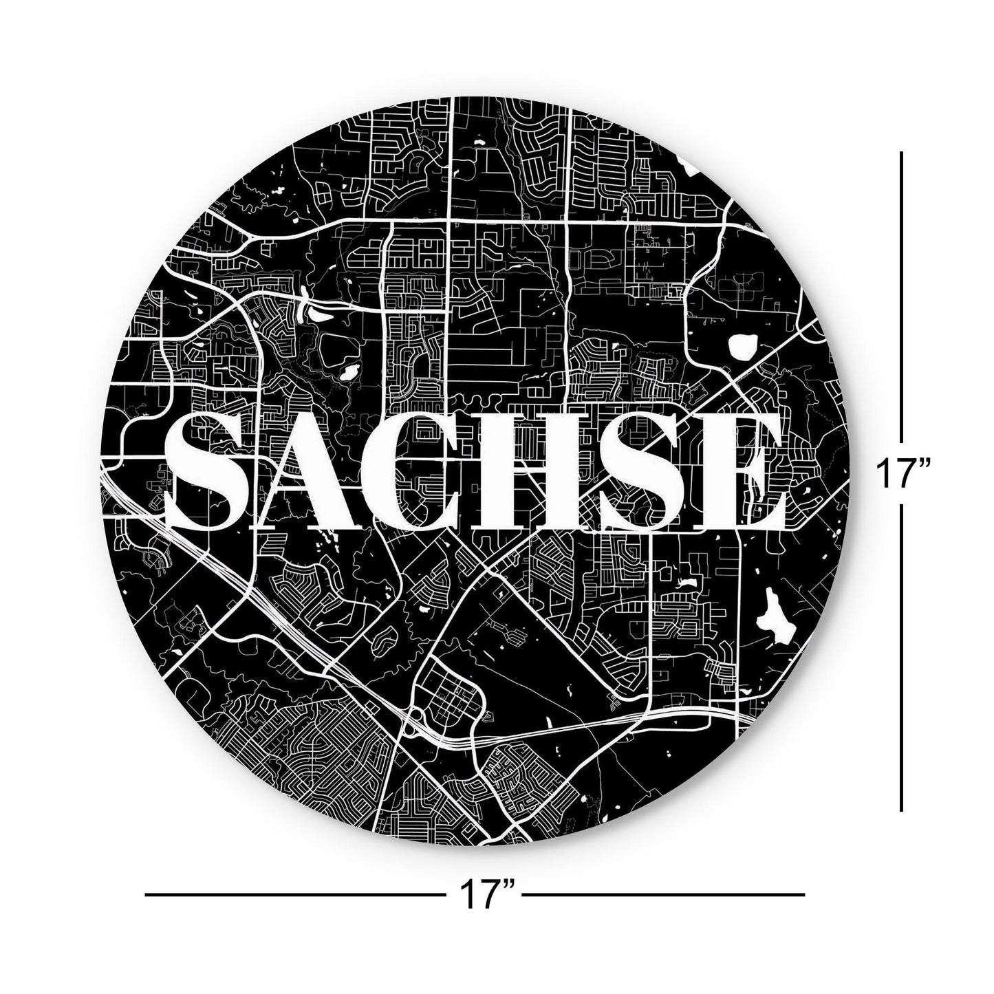 Minimalistic B&W Texas Sachse Map | Wood Sign | Eaches | Min 1