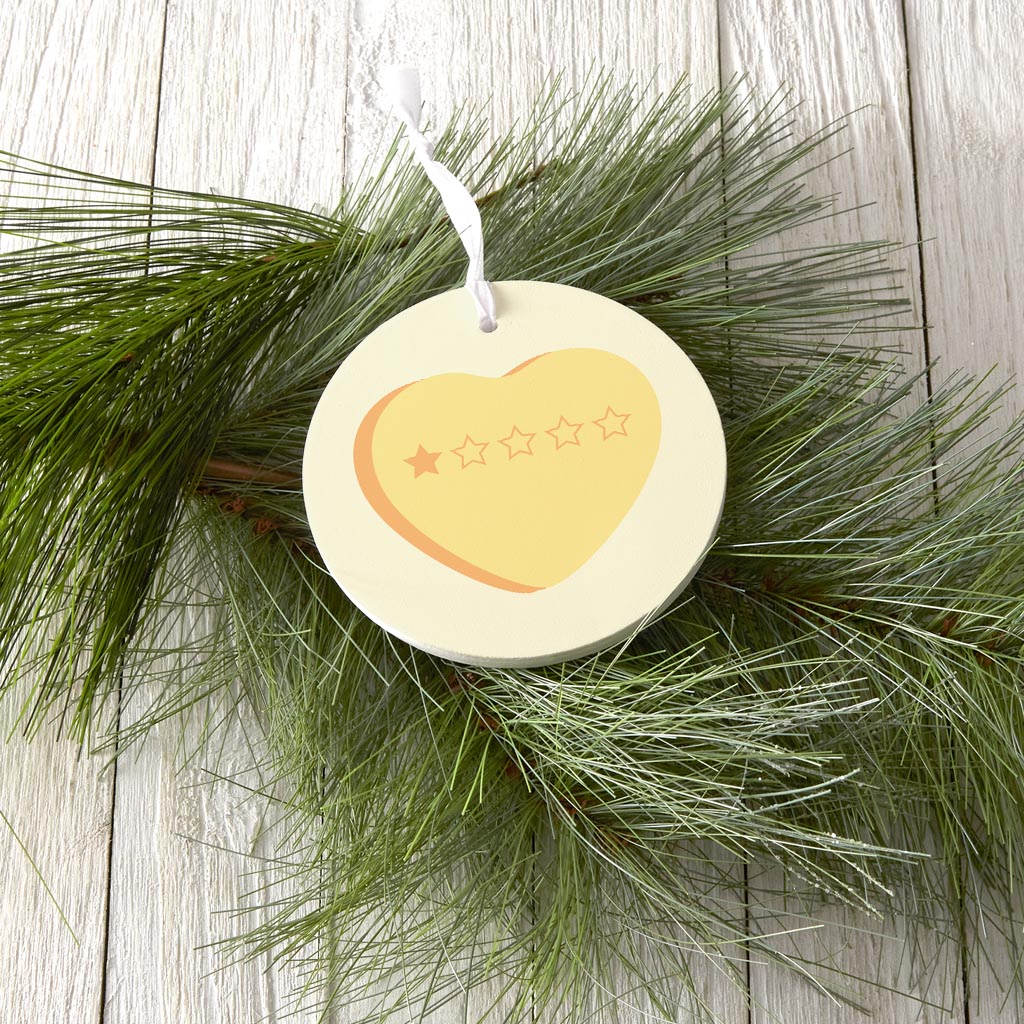 Funny Message Hearts 1 Star| Wood Ornament | Eaches | Min 6