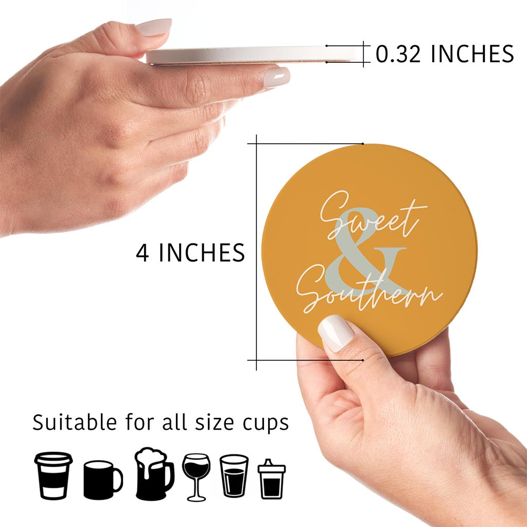 Modern Minimalist Oklahoma Sweet Southern | Absorbent Coasters | Set of 4 | Min 2