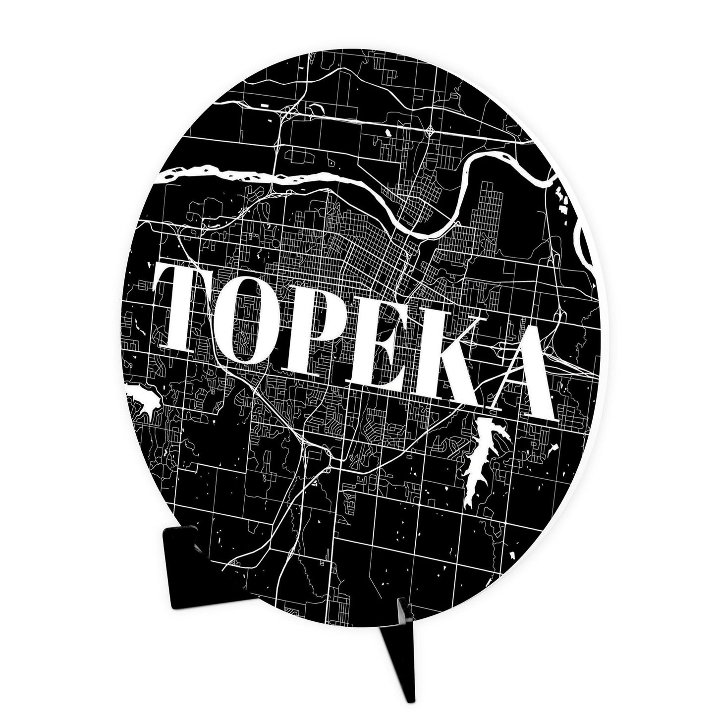 Minimalist B&W Kansas Topeka Map | Wood Sign | Eaches | Min 1