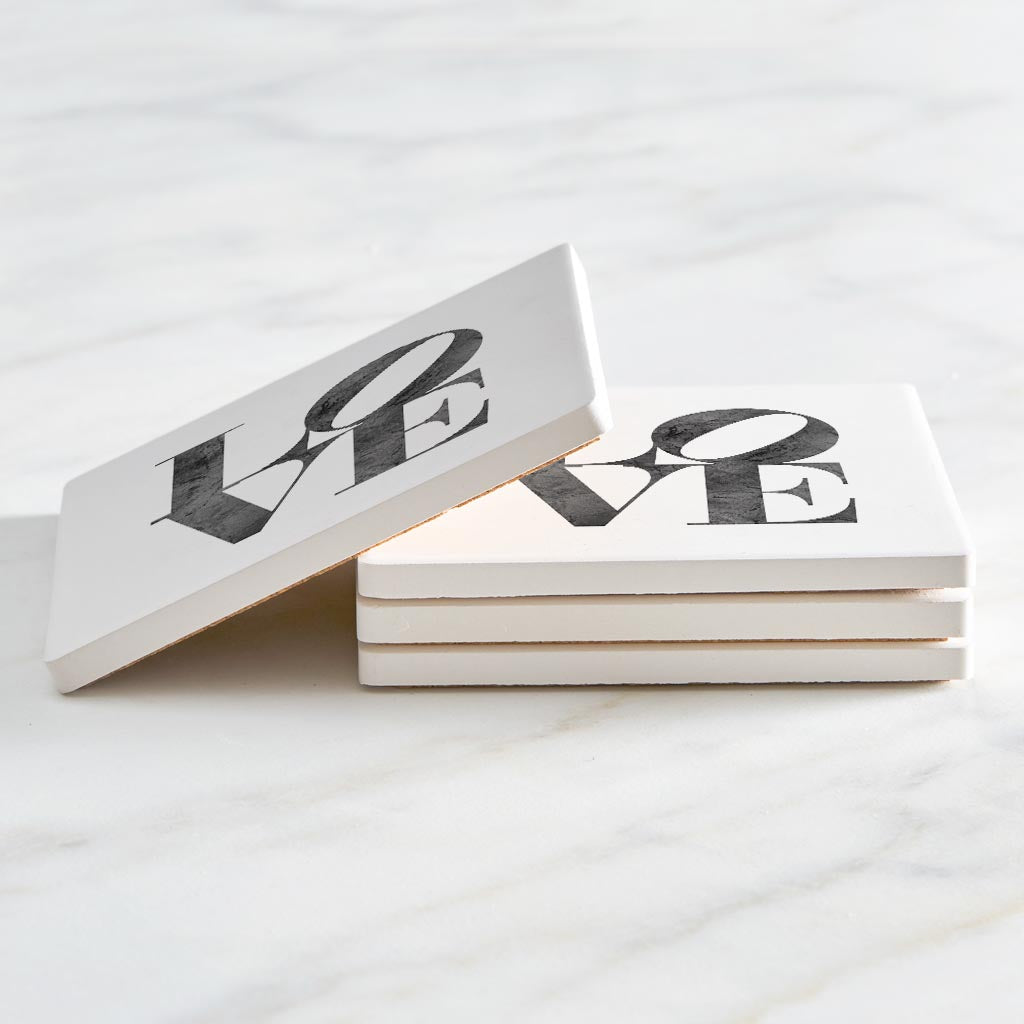 Minimalistic B&W Pennsylvania Love Light | Absorbent Coasters | Set of 4 | Min 2