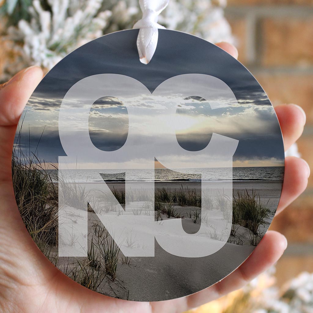 OCNJ Photo With Text | Wood Ornament | Eaches | Min 6