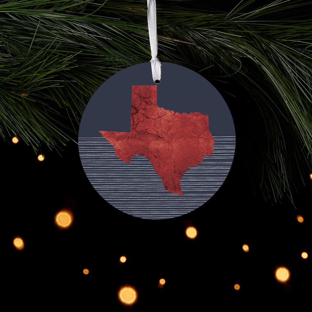 Modern Minimalist Texas Straight Line State Shape | Wood Ornament | Eaches | Min 6