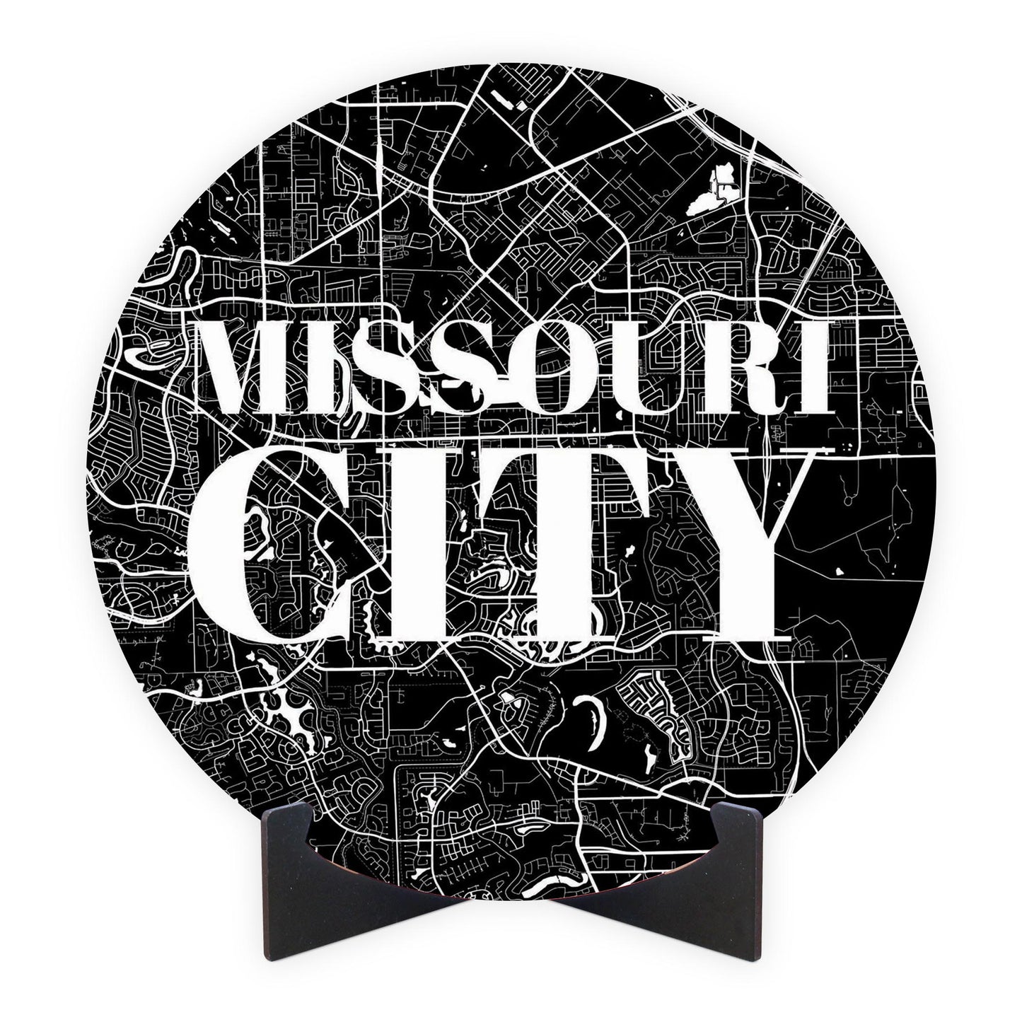 Minimalistic B&W Texas Missouri City Map | Wood Sign | Eaches | Min 1