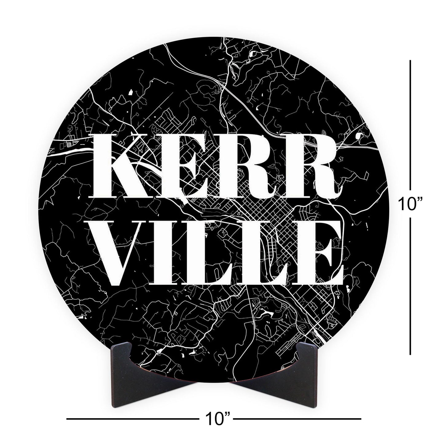 Minimalistic B&W Texas Kerrville Map | Wood Sign | Eaches | Min 1