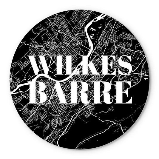 Minimalistic B&W Pennsylvania Wilkes Barre Map | Wood Sign | Eaches | Min 1