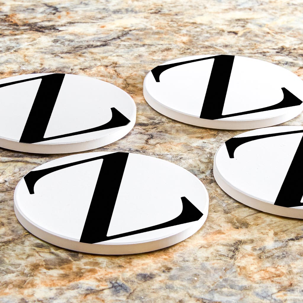 Minimalist Monogram Z Circle | Absorbent Coasters | Set of 4 | Min 2