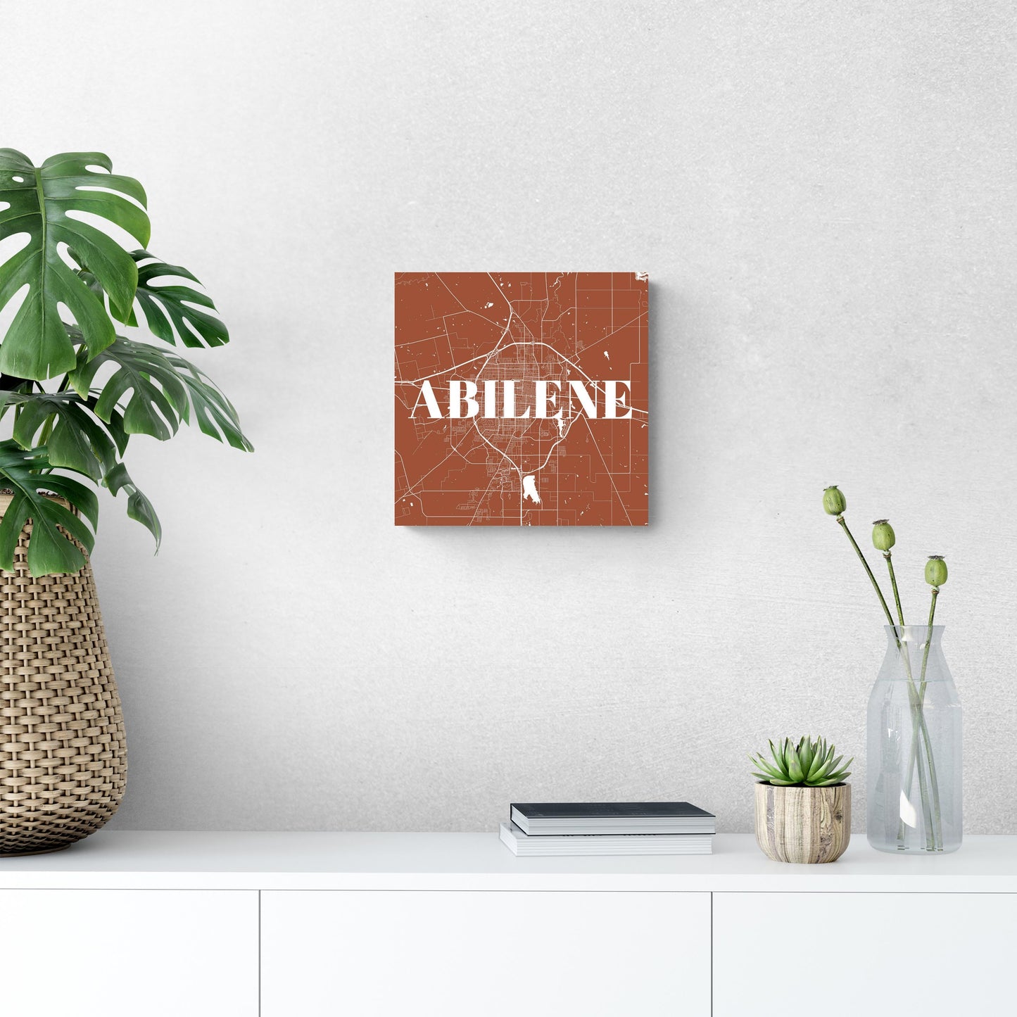 Modern Minimalist Texas Abilene Map | Wood Sign | Eaches | Min 2