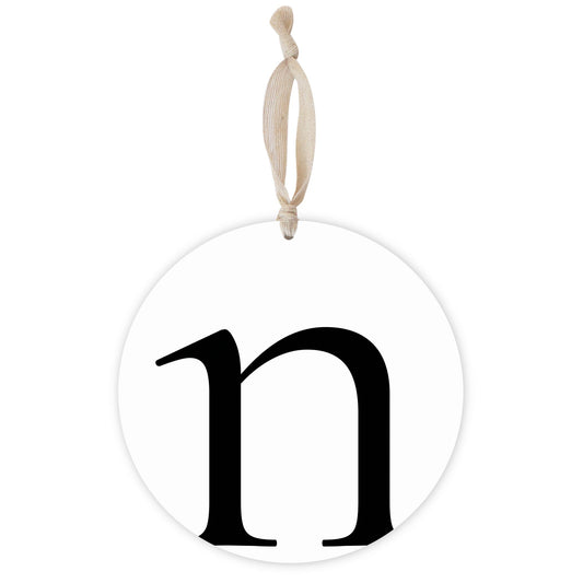 Minimalist Monogram N| Wood Ornament | Eaches | Min 1