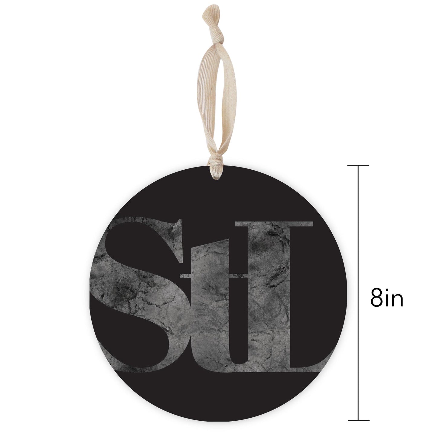 Minimalist B&W Missouri St Louis Black Initials | Wood Ornament | Eaches | Min 1