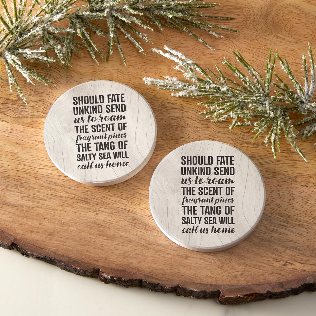 New England Fate Saying| Absorbent Car Coasters | Set of 2 | Min 4