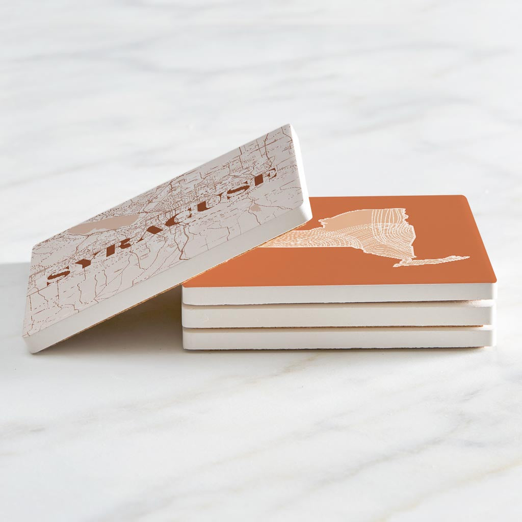 Modern Minimalist New York Syracuse State | Absorbent Coasters | Set of 4 | Min 2