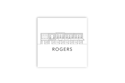 Minimalist B&W Arkansas Rogers Skyline | Wood Sign | Eaches | Min 2