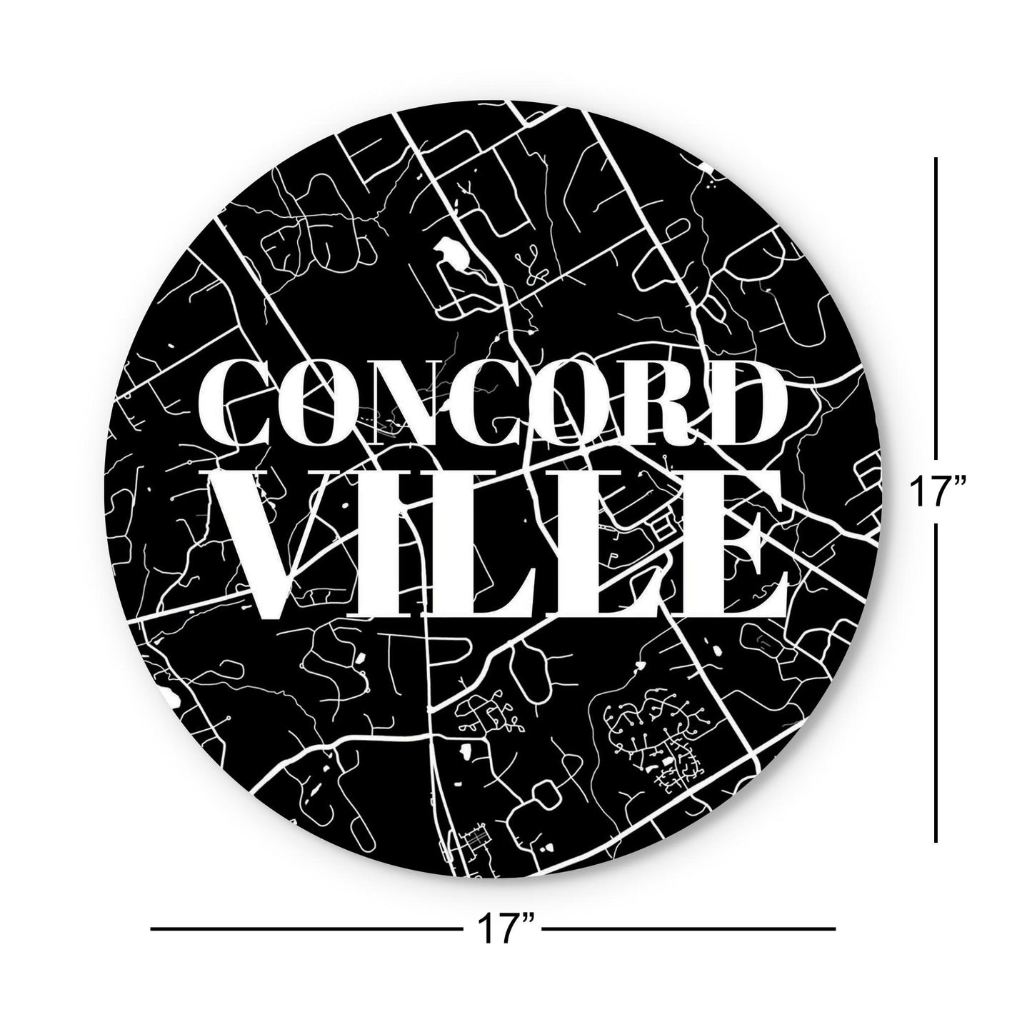 Minimalistic B&W Pennsylvania Concordville Map | Wood Sign | Eaches | Min 1