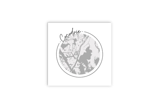 Minimalist B&W Louisiana Cocodrie Circle Map | Wood Sign | Eaches | Min 2