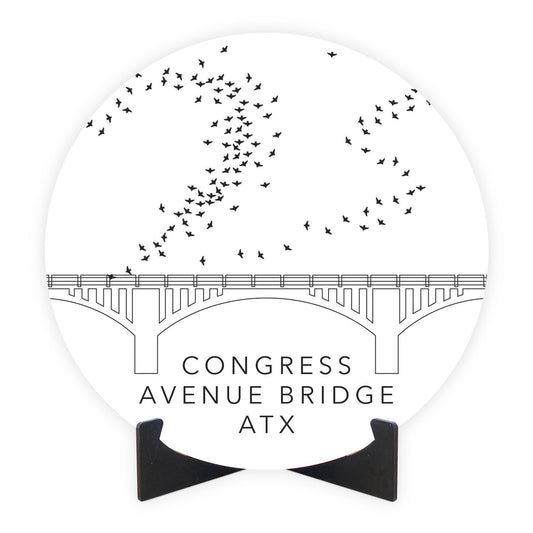 Minimalist B&W Texas Austin Congress Avenue Bridge | Wood Sign | Eaches | Min 1