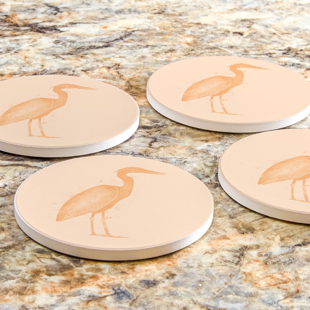 Louisiana Colorful Water Color Heron | Absorbent Coasters | Set of 4 | Min 2