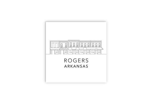 Minimalist B&W Arkansas Rogers Skyline | Wood Sign | Eaches | Min 2