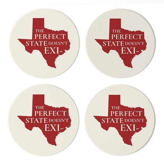 Modern Minimalist Texas Colors Perfect State | Absorbent Coasters | Set of 4 | Min 2