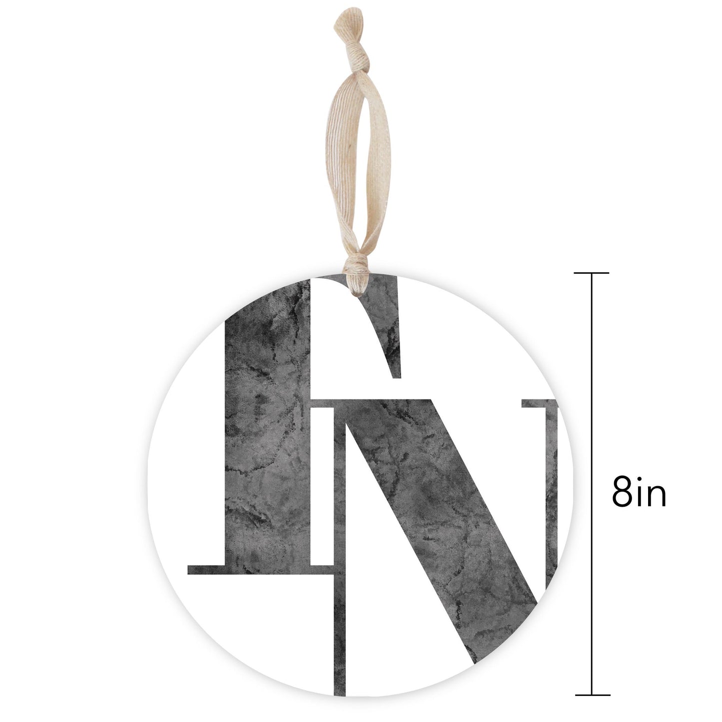 Minimalist B&W Tennessee White Initials | Wood Ornament | Eaches | Min 1