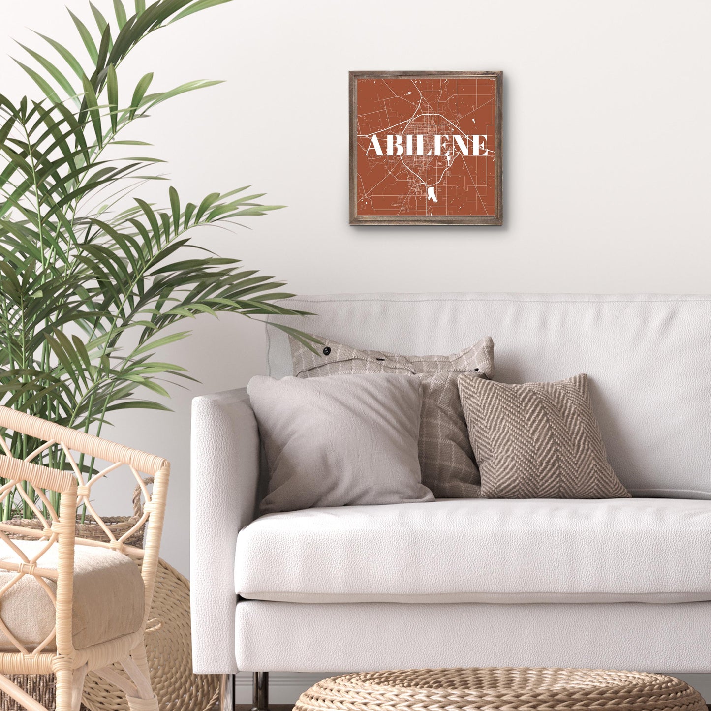 Modern Minimalist Texas Abilene Map | Wood Sign | Eaches | Min 1