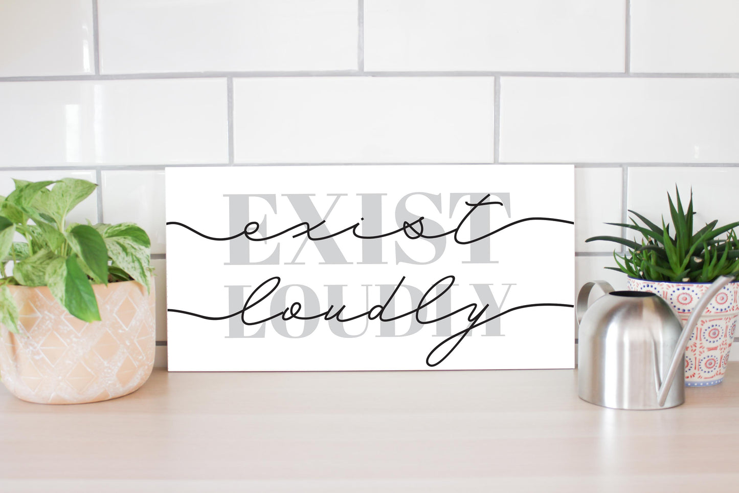 Modern Exist Loudly Texas | Wood Sign | Eaches | Min 2